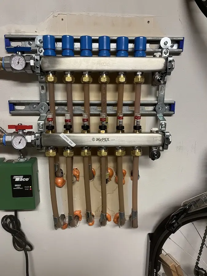 Plumber performing Gas Leak Detection at a residential property in La Porte